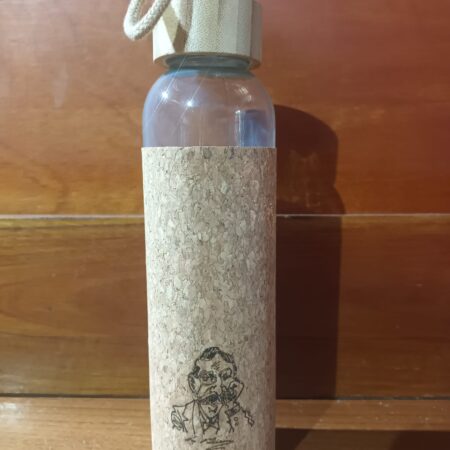 Garrafa de vidro com capa de cortiça
